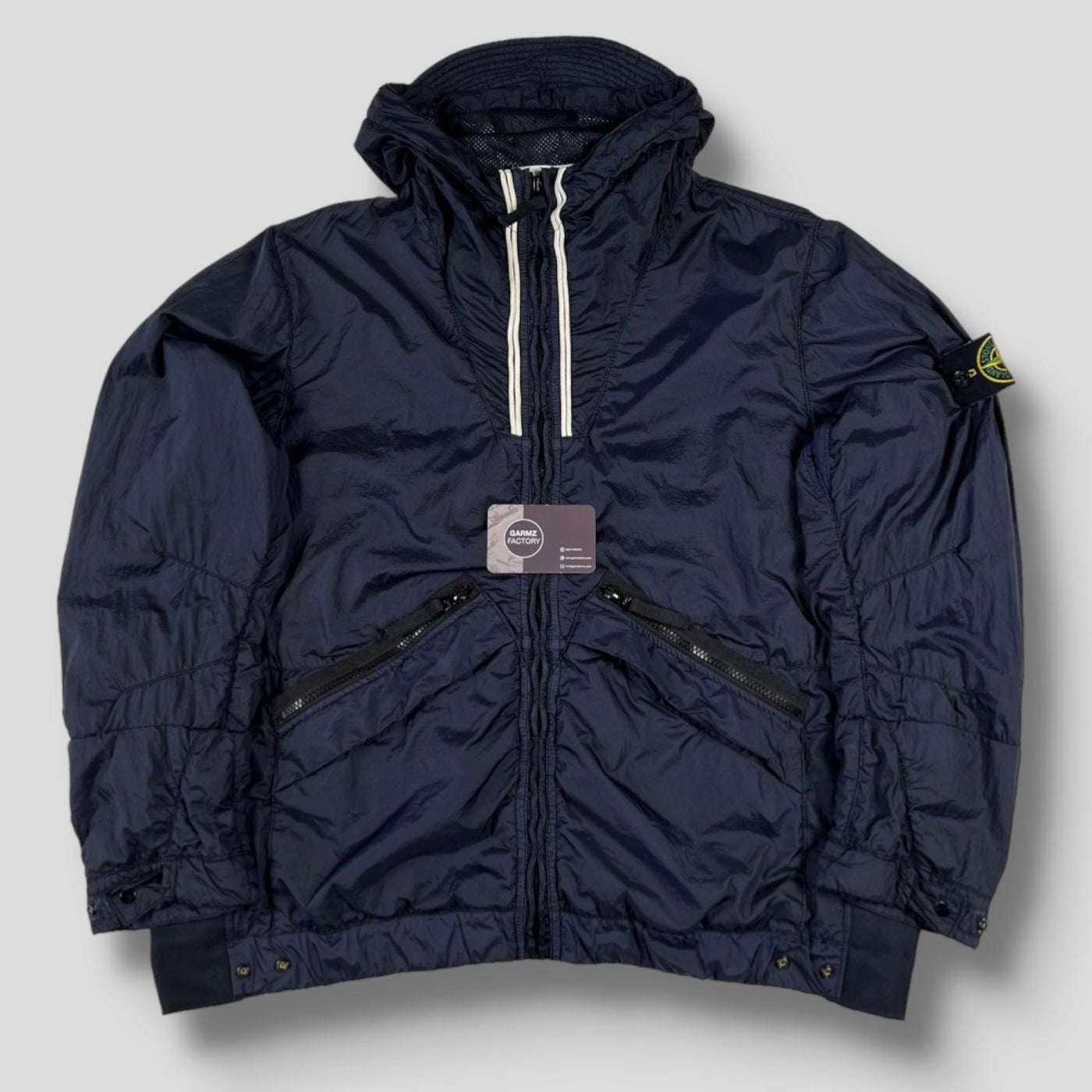 Stone Island Membrana TC Hooded Jacket Navy Garmz Factory