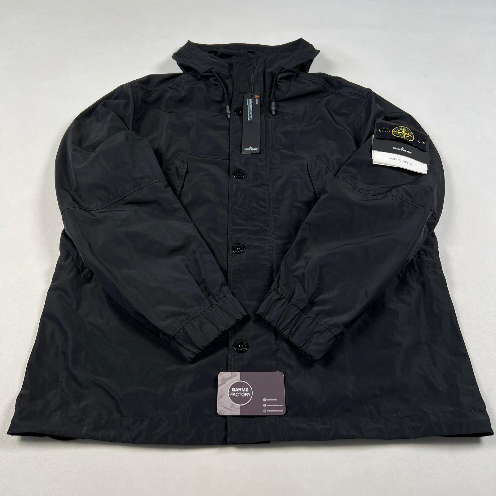 STONE  MICRO REP コート XL ブラック 正規品 Stone Island Micro Reps Hooded Parka Black – Garmz Factory