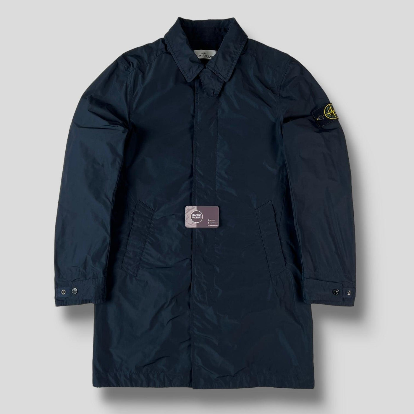 Stone Island Micro Reps Trench Coat Navy Garmz Factory