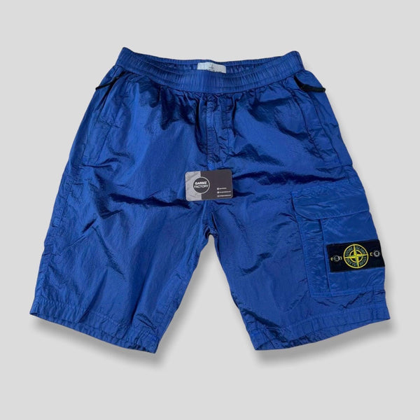 Stone Island Nylon Metal Cargo Shorts Type RE Blue Garmz Factory