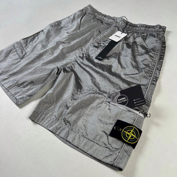 Stone Island - Nylon Metal Econyl Cargo Shorts Silver