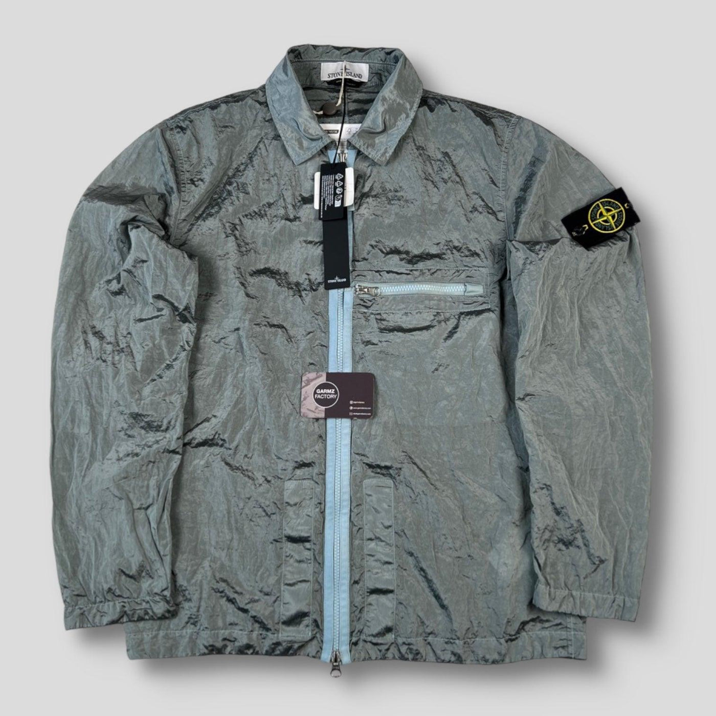 Stone Island Nylon Metal Econyl Overshirt Light Blue – Garmz Factory