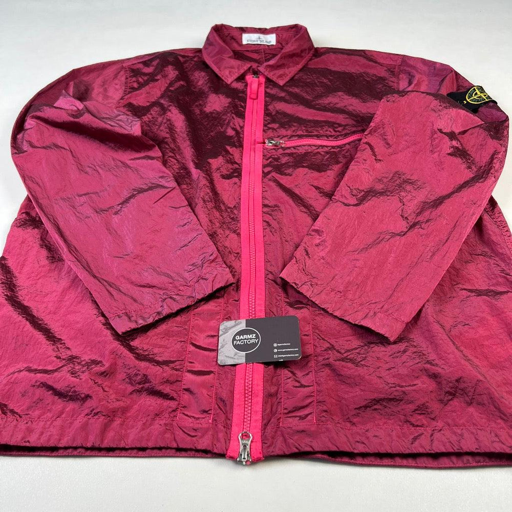 Red Stone Island Metal Smock AW22 STONE ISLAND GARMENT DYED NYLON