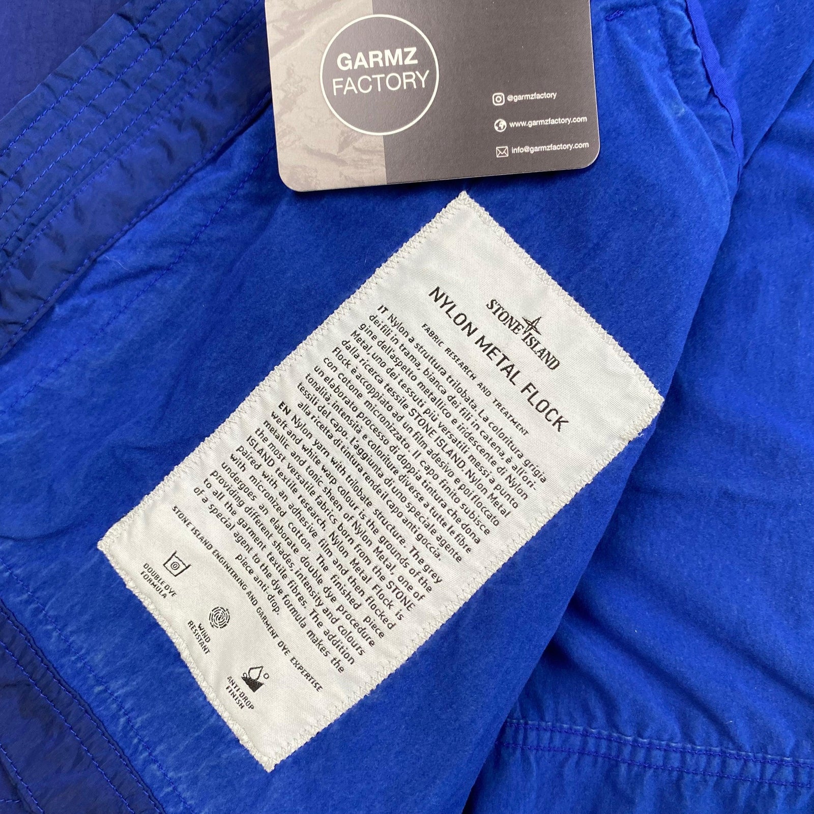 Stone Island Nylon Metal Flock Jacket Blue – Garmz Factory