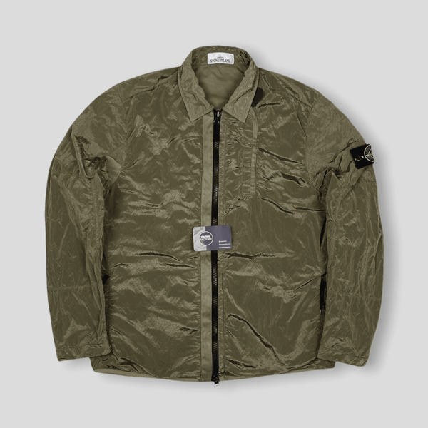 Stone island nylon metal overshirt green discount