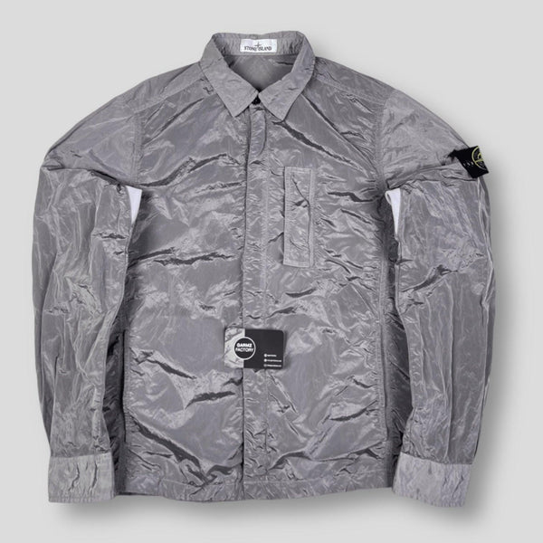 Stone island silver hotsell nylon metal overshirt