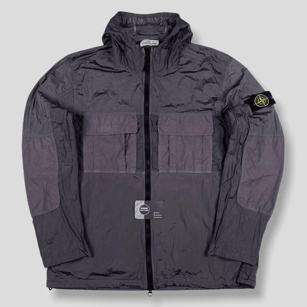 Nylon Metal Ripstop Hooded Jacket Purple