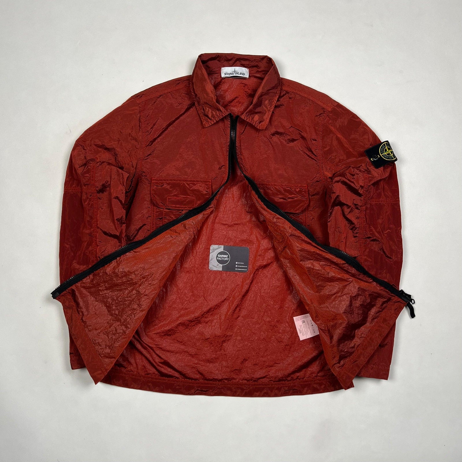 Stone Island Nylon Metal Ripstop Overshirt Red – Garmz Factory