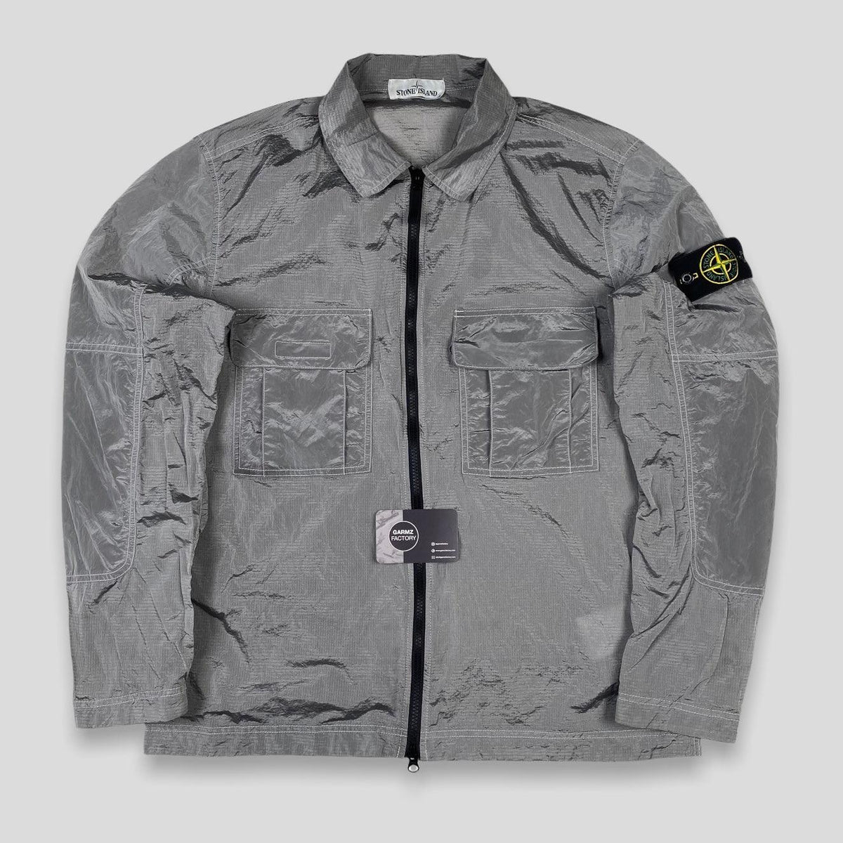 Stone Island Nylon Metal Overshirt Grey Stone Island Nylon Metal