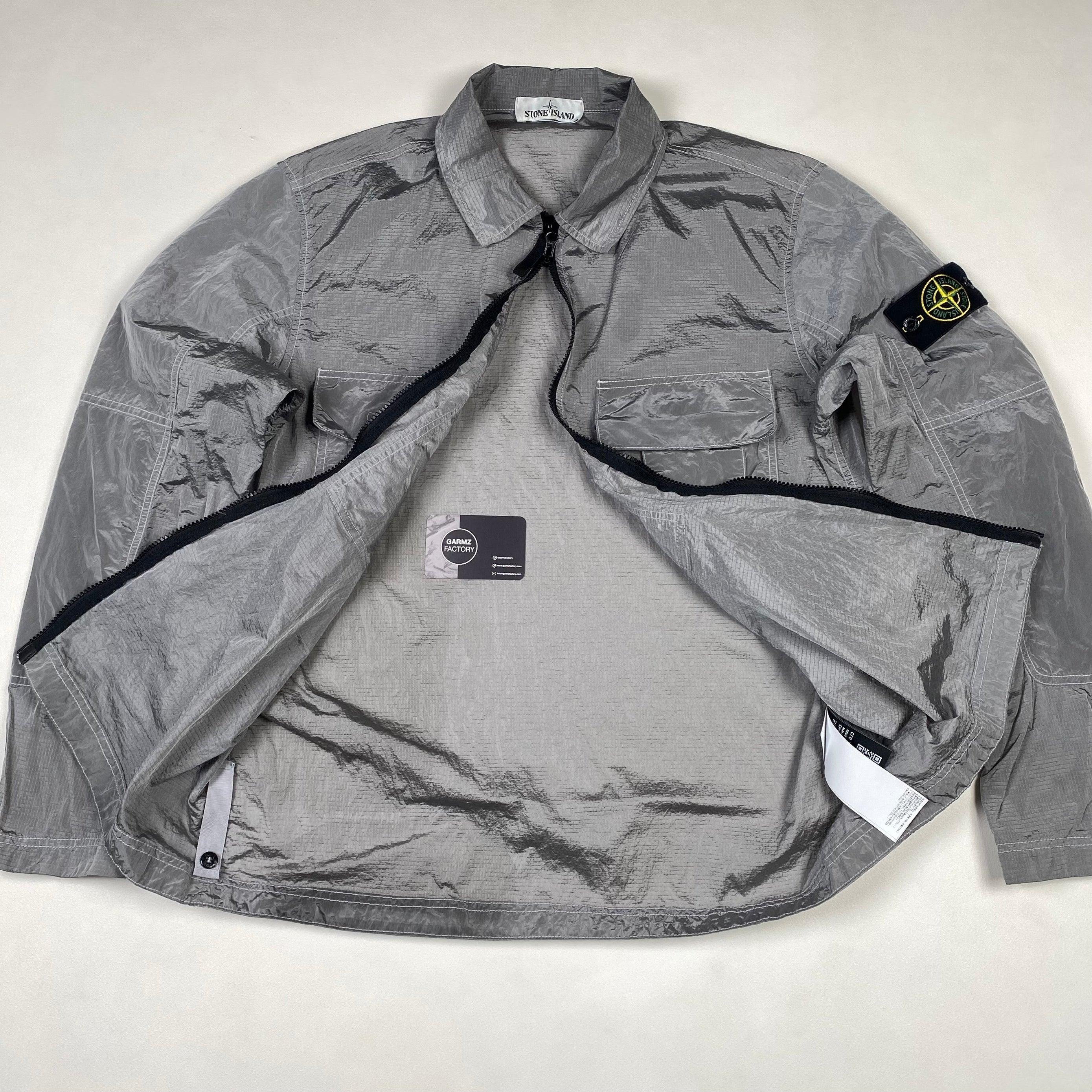 Stone Island Nylon Metal ripstop overshirt Silver – Garmz Factory