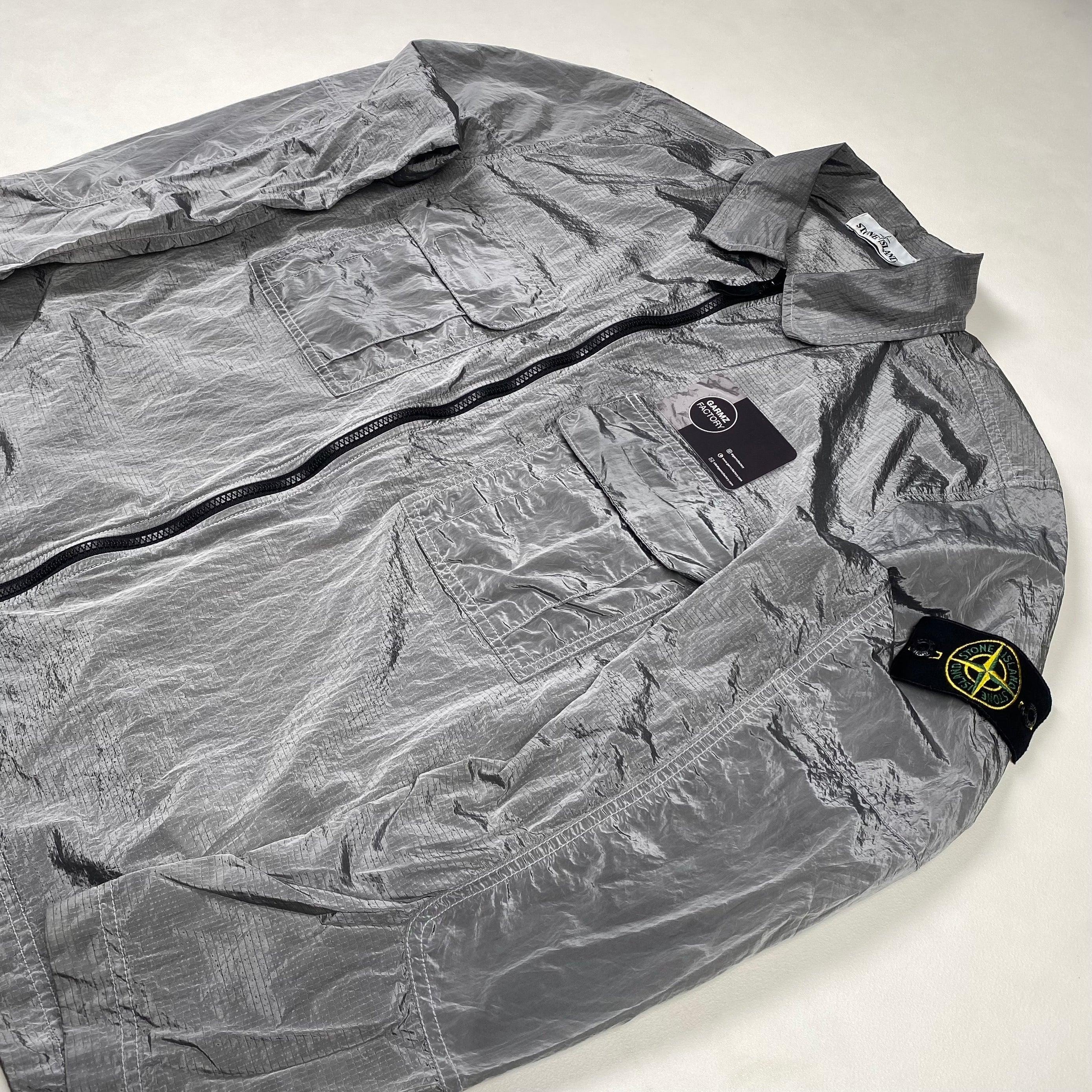 Stone Island Nylon Metal ripstop overshirt Silver – Garmz Factory