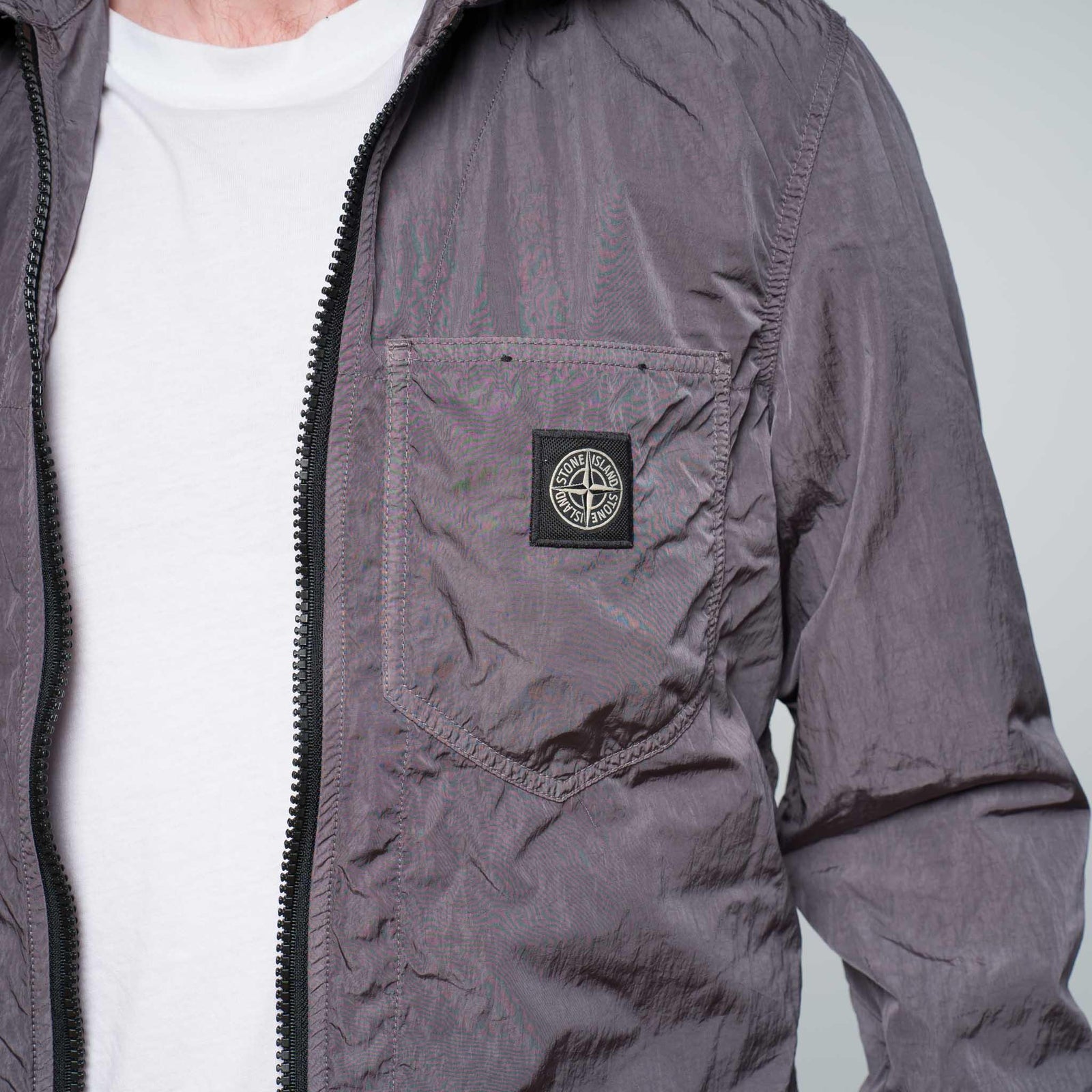 Stone Island Nylon Metal Taffeta Zip Overshirt Grey – Garmz