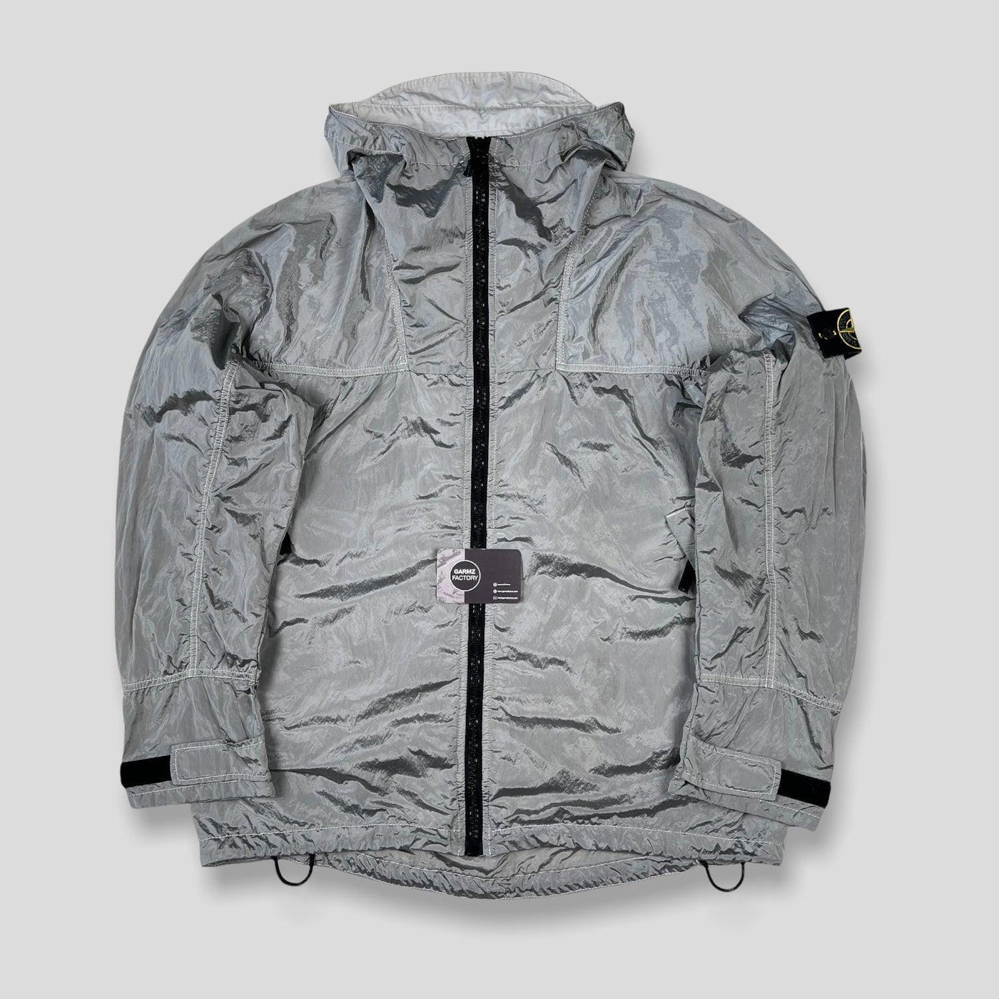 Stone Island Nylon Metal Watro Hooded Jacket SIlver – Garmz Factory