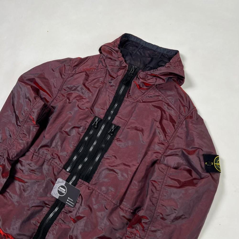 Stone Island Nylon Metal Weft Hooded Jacket Burgundy/Red – Garmz