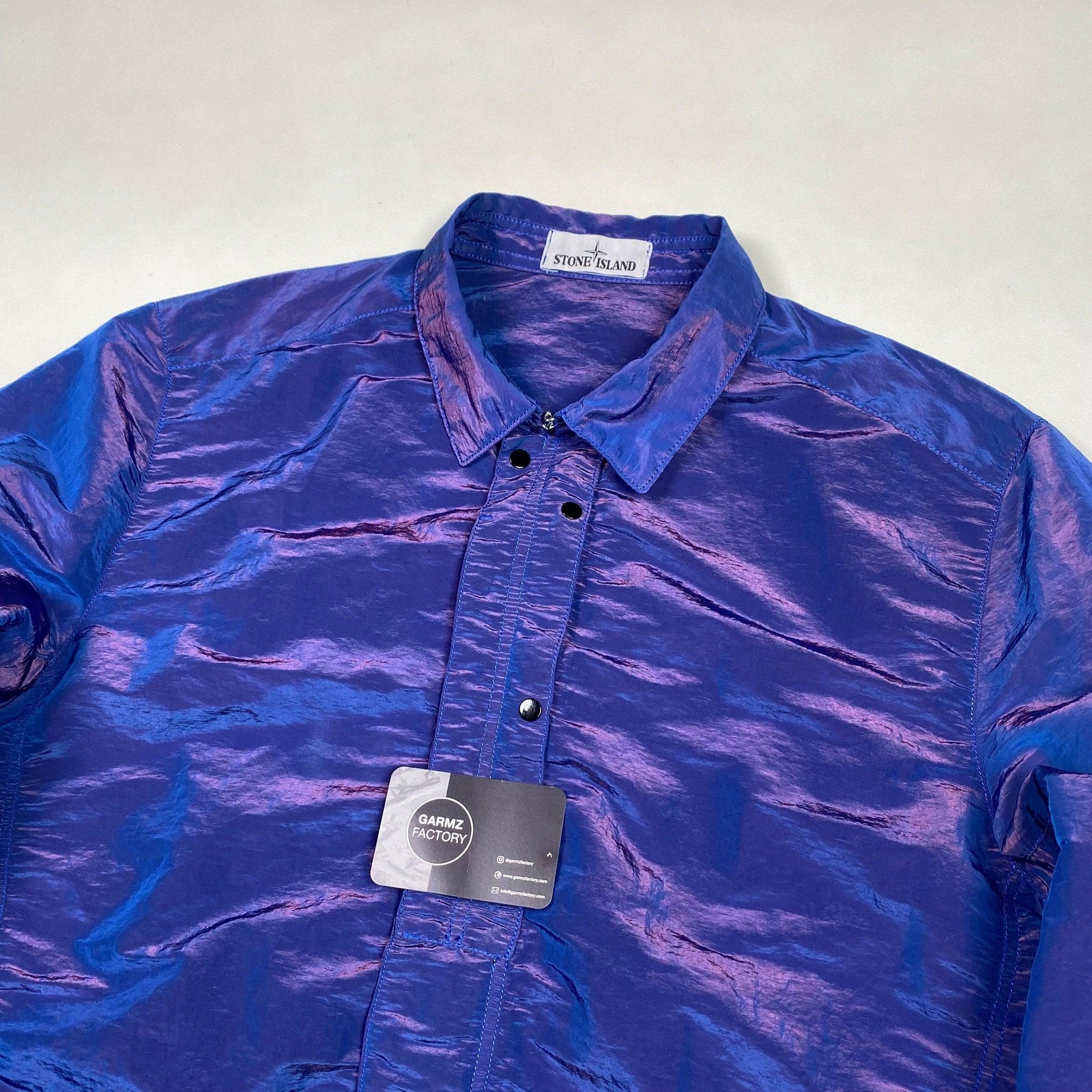 Stone Island Nylon Metal Weft Overshirt Blue/Purple – Garmz Stone Island Nylon Metal Weft Overshirt Blue/Purple – Garmz
