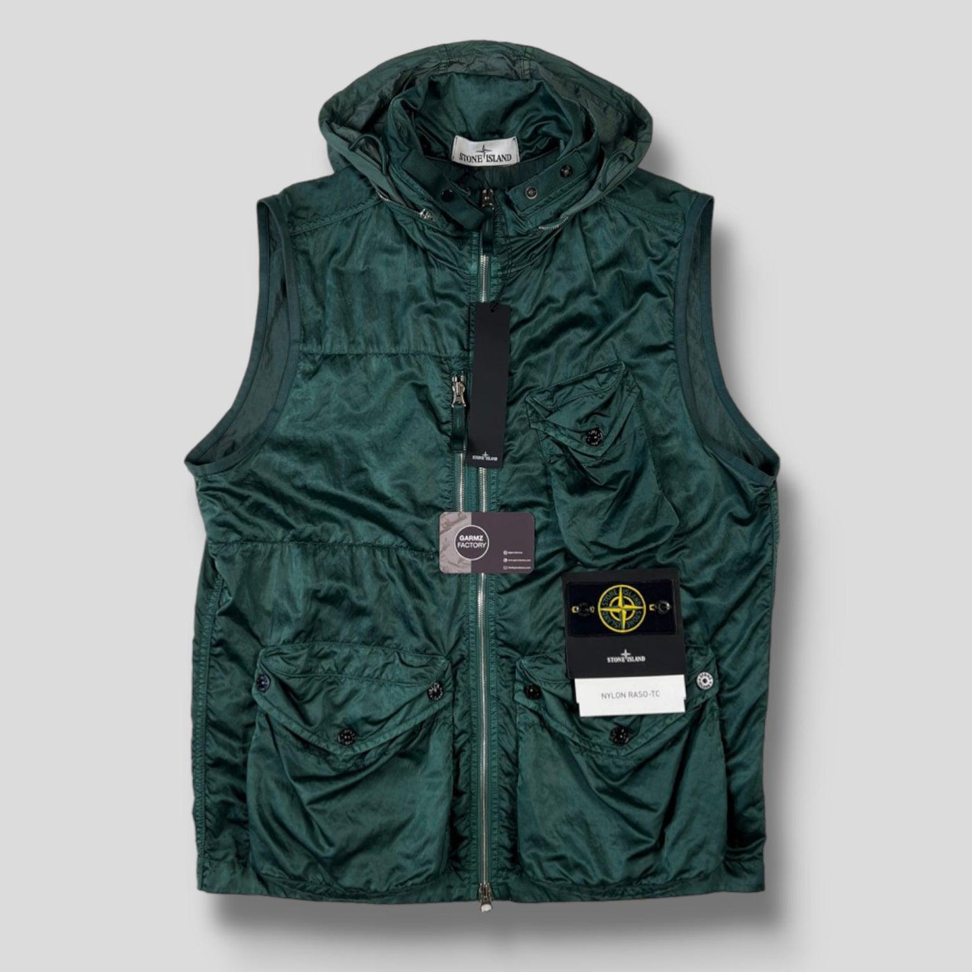 Stone Island Nylon Raso-TC Gilet Green – Garmz Factory