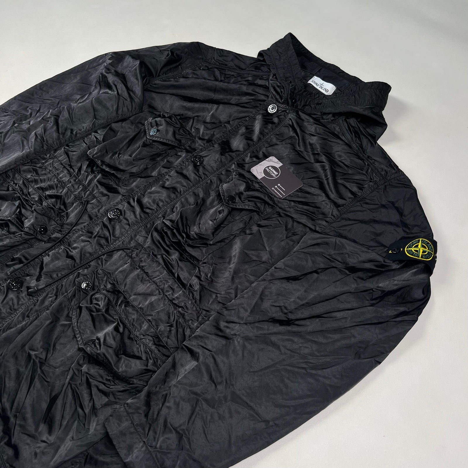 STONE “NYLON L JKT” Stone Island Nylon Raso-TC Jacket Black – Garmz Factory