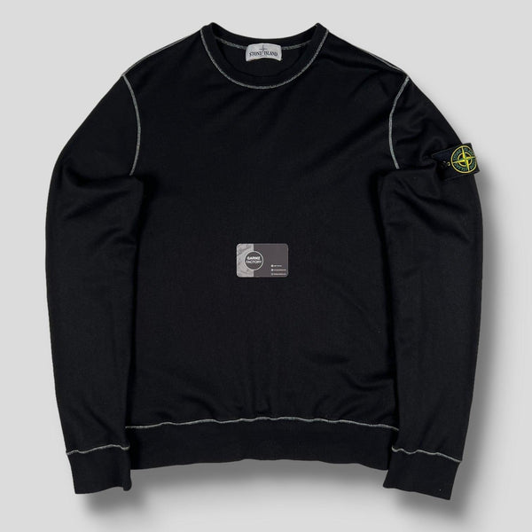 Stone Island - Off-stitched Garment Dyed Sweatshirt Black