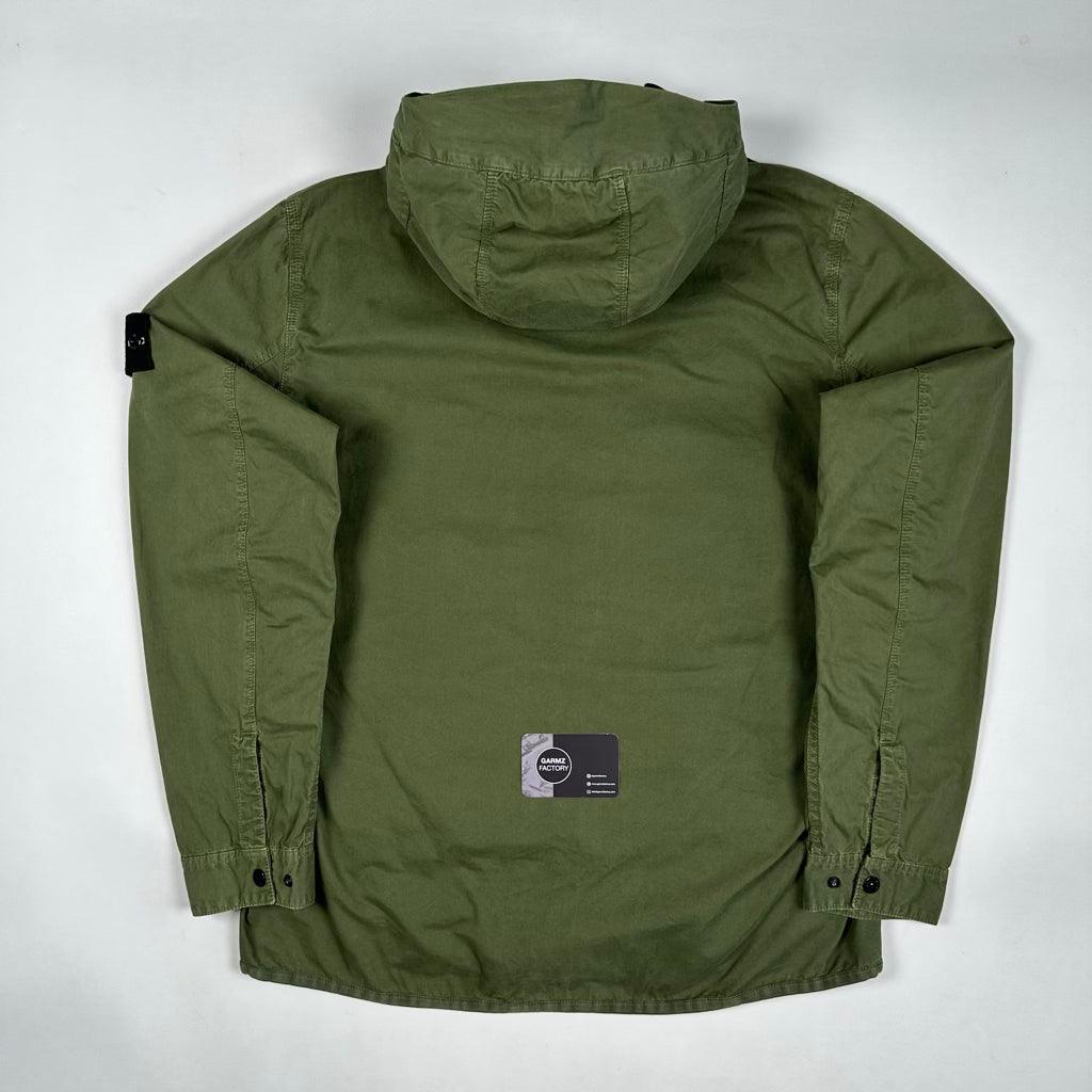 Khaki stone island overshirt clearance