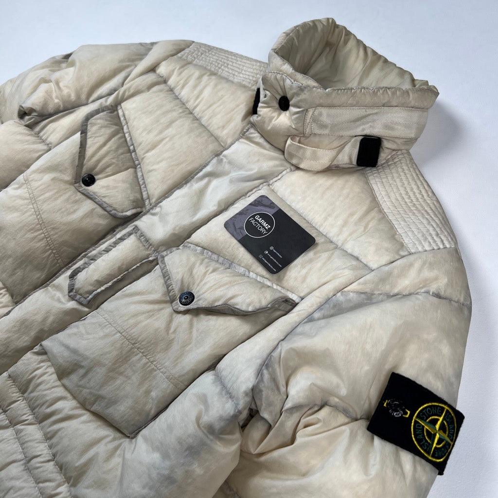 Stone Island Opaque Nylon Tela Down Jacket Beige – Garmz Factory