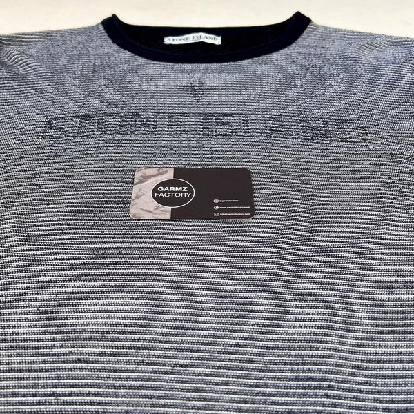 Stone Island - Optic Logo Knit Jumper Navy/Grey