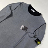 Stone Island - Optic Logo Knit Jumper Navy/Grey