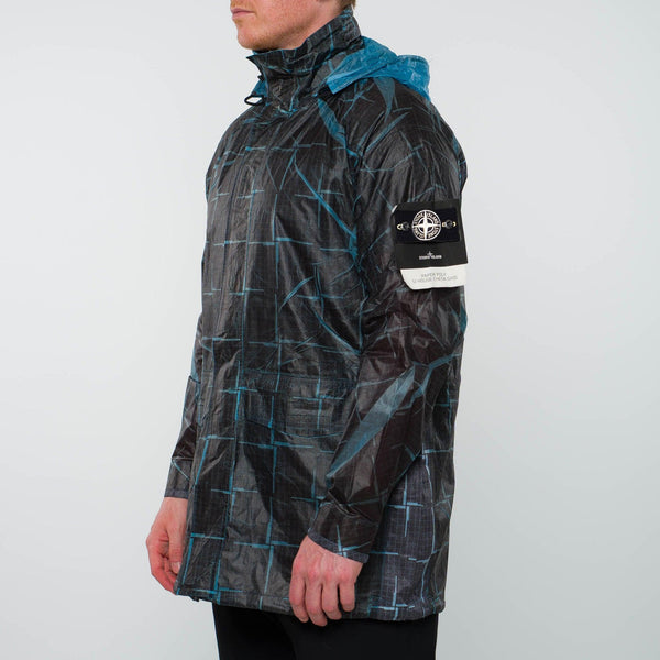 Stone Island - Paper Poly House Check Grid Hooded Jacket Black