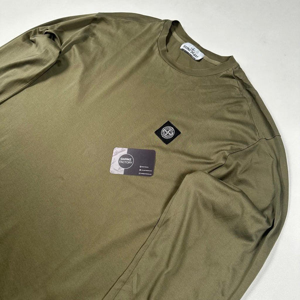 Stone Island - Patch Logo Long Sleeve T-Shirt Green