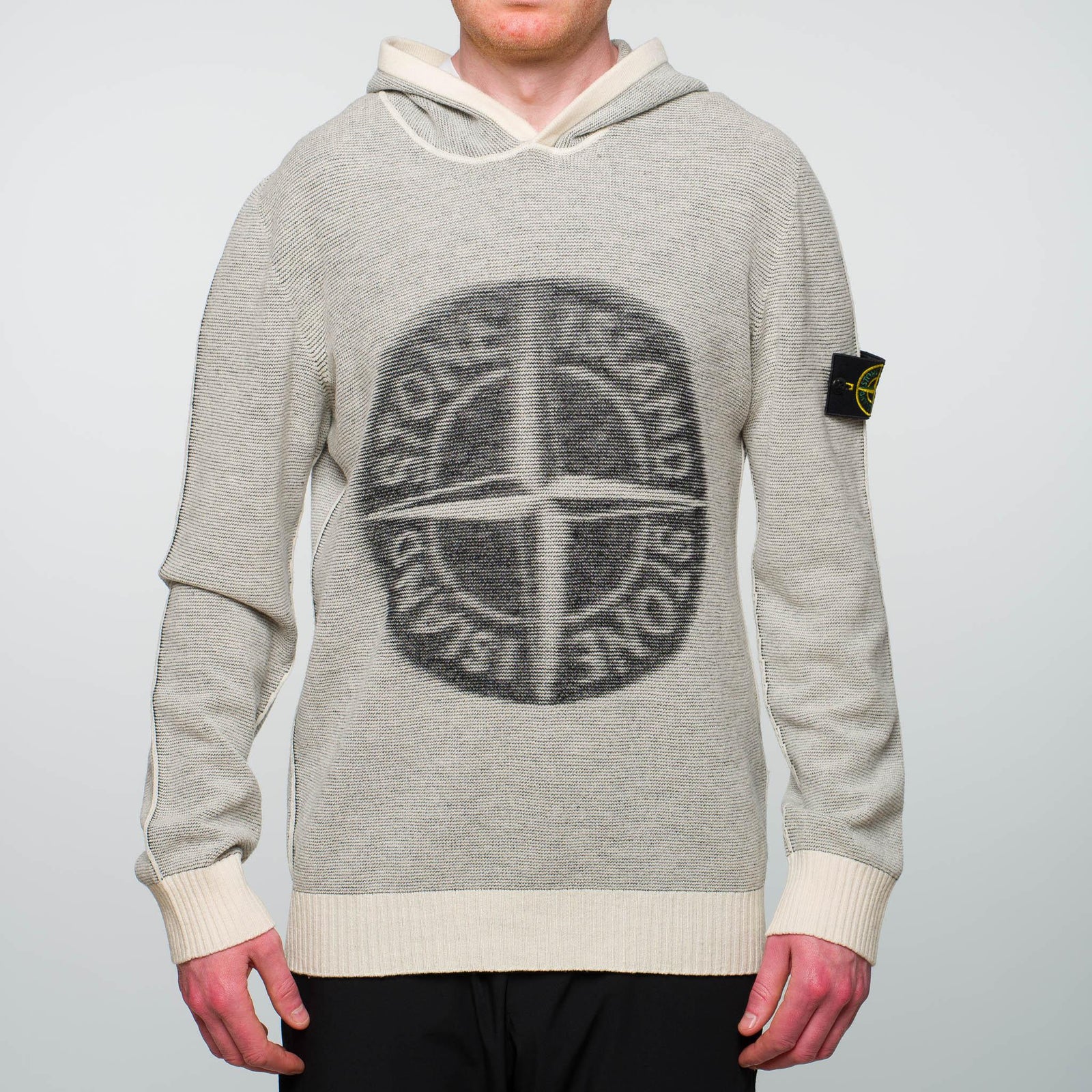 Stone Island Print Logo Striped Hoodie Grey – Garmz Factory