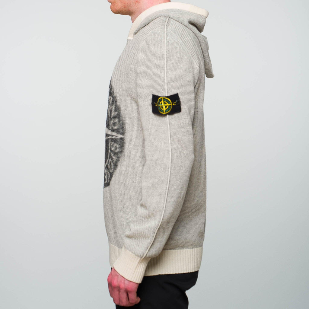 Stone Island Print Logo Striped Hoodie Grey – Garmz Factory