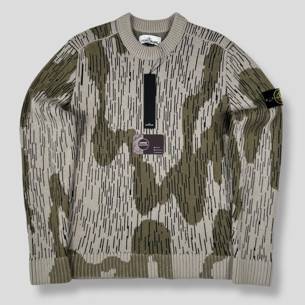 あさん専用　stone  camo knit 迷彩 Stone Island Rain Camo Knit Jumper Beige – Garmz Factory