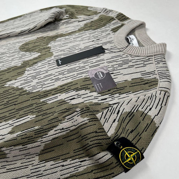 Stone Island - Rain Camo Knit Jumper Beige
