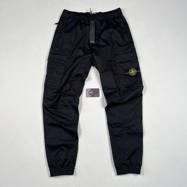 Stone Island - Re-T Cuffed Cargo Trousers Black