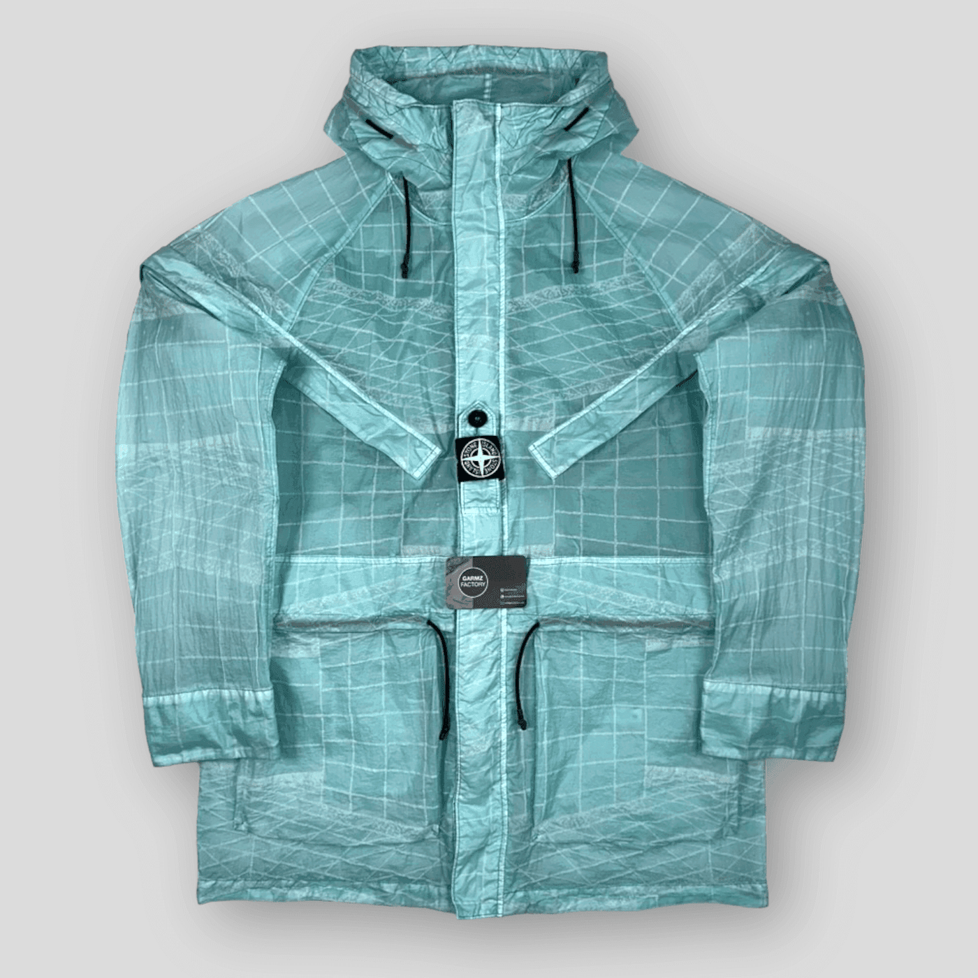 Stone Island Reflective Grid Lamy Tc Parka Light Blue – Garmz Factory
