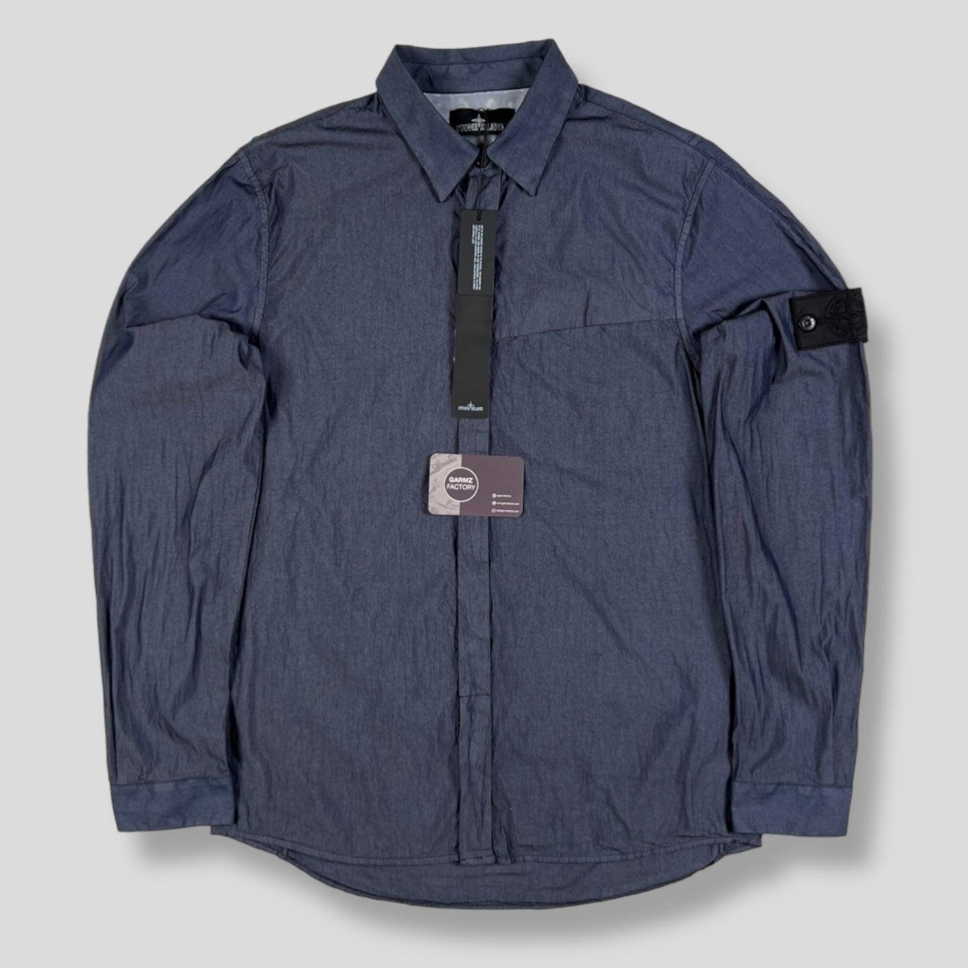 Stone Island Shadow Project Button Shirt Blue – Garmz Factory