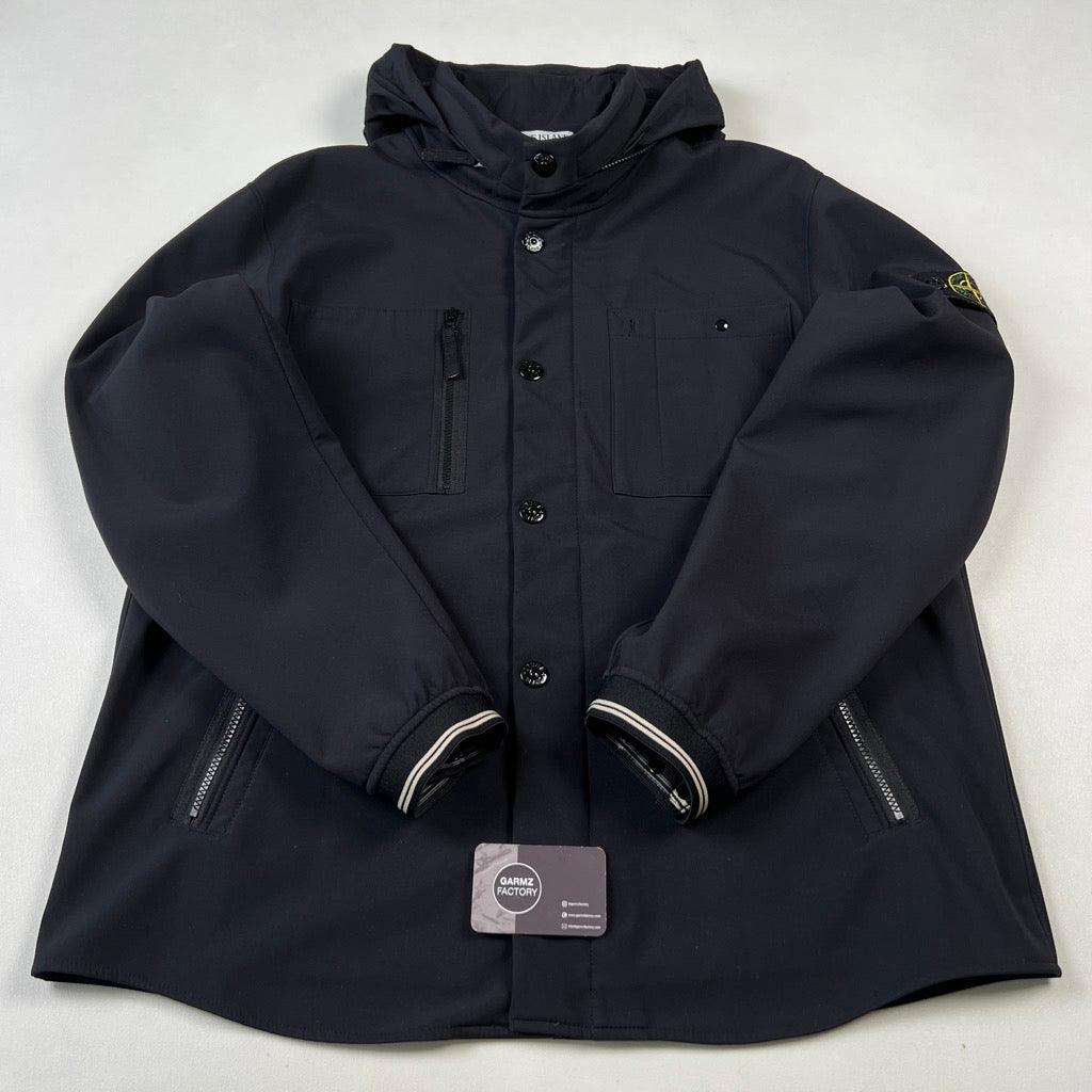 Stone Island Shell R Stone Island Soft Shell R Hooded Jacket Black – Garmz Factory