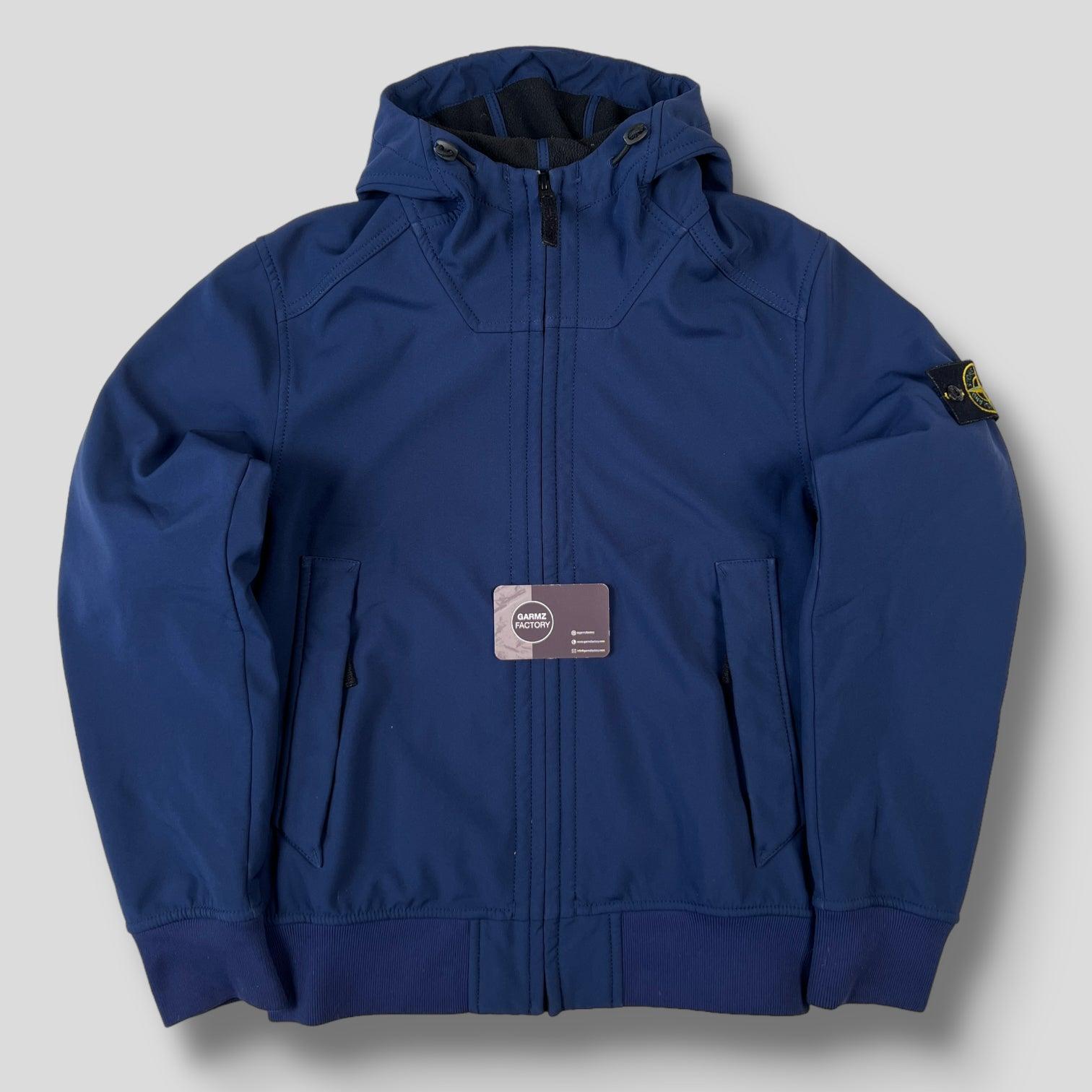 Stone Island Shell R Stone Island Soft Shell R Hooded Jacket Blue – Garmz Factory