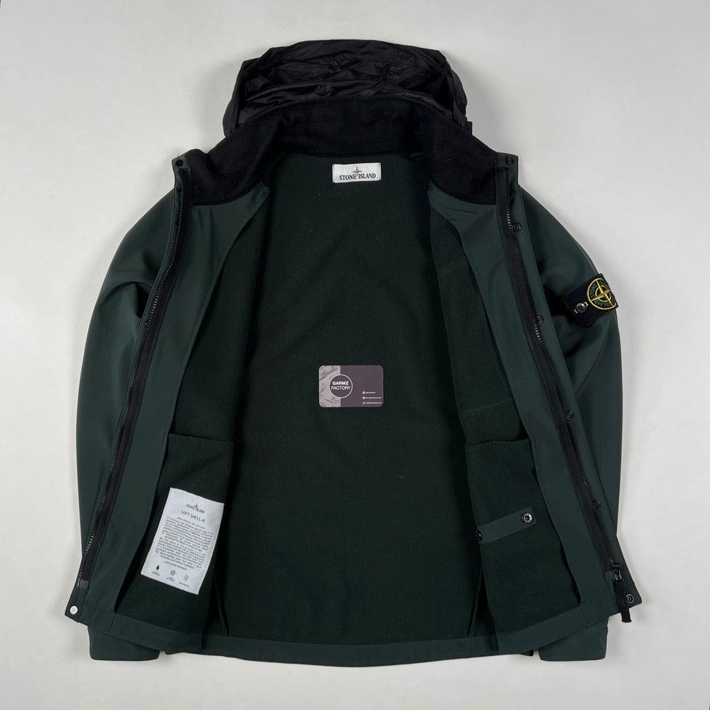 Stone Island Shell R Stone Island Soft Shell R Hooded Jacket Green – Garmz Factory