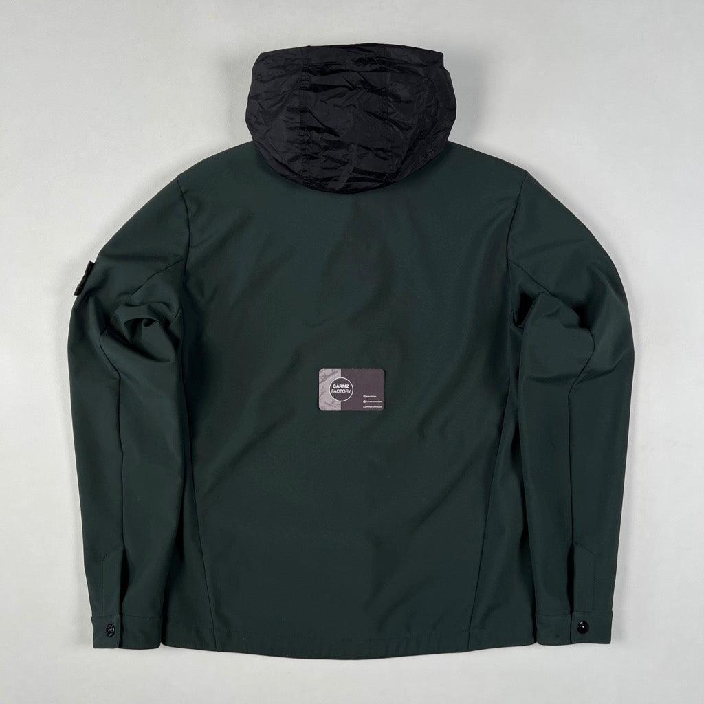 Greenstone Island Soft Shell R Stone Island Soft Shell R Hooded Jacket Green – Garmz Factory