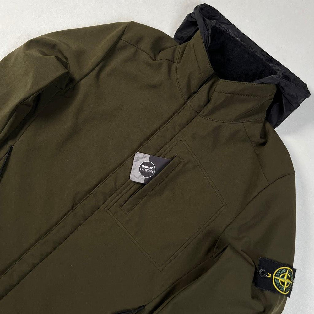 Stone Island Soft Shell R Hooded Jacket Khaki – Garmz Factory