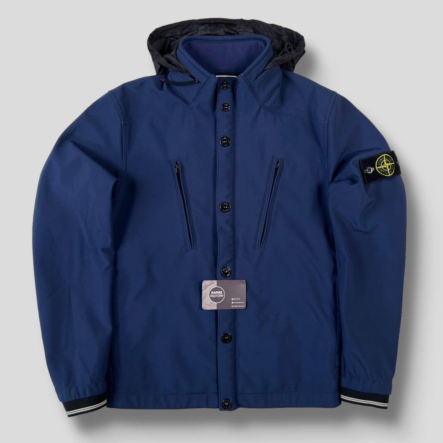 Stone Island Shell R Stone Island Soft Shell R Hooded Jacket Navy – Garmz Factory