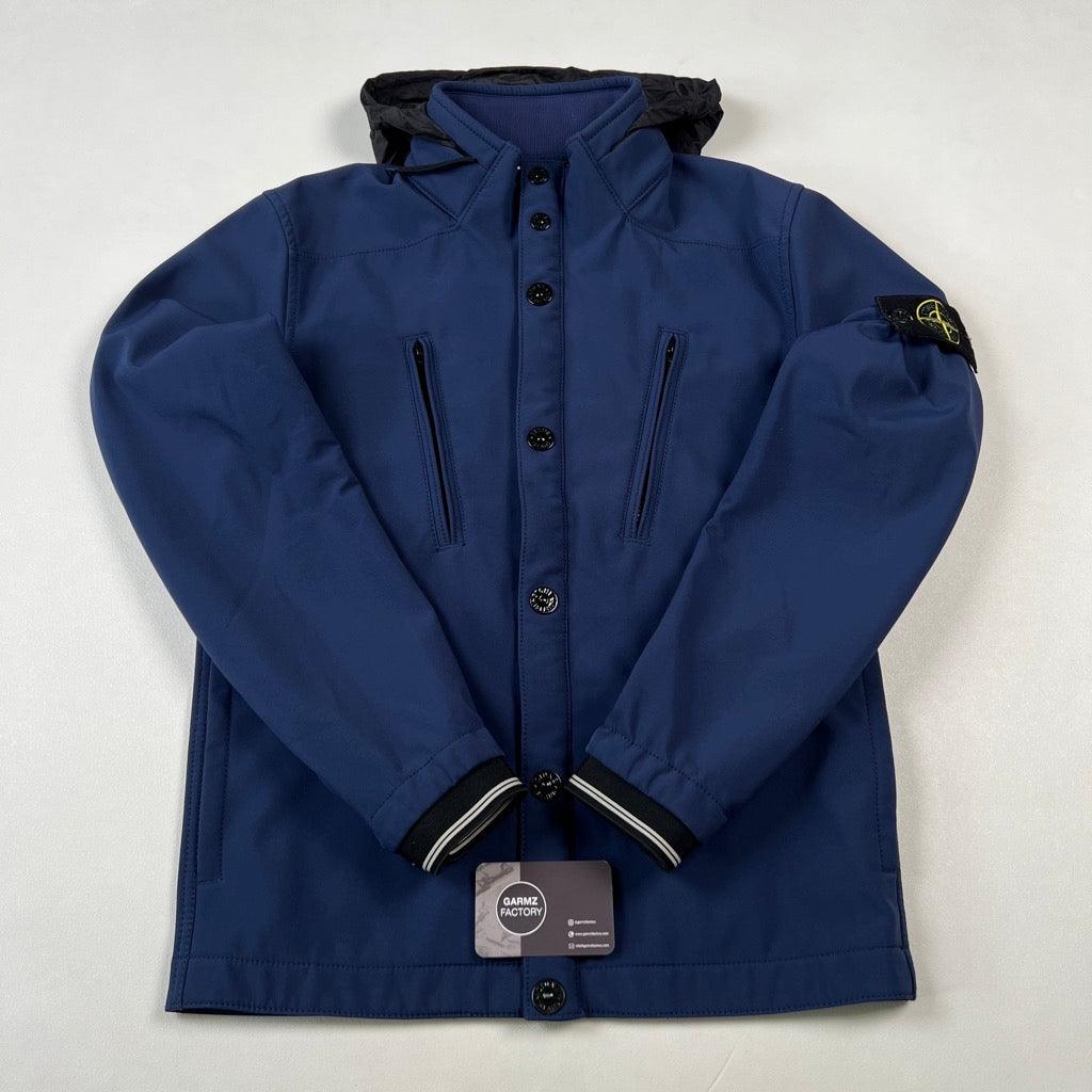 Stone Island Shell R Stone Island Soft Shell R Hooded Jacket Navy – Garmz Factory