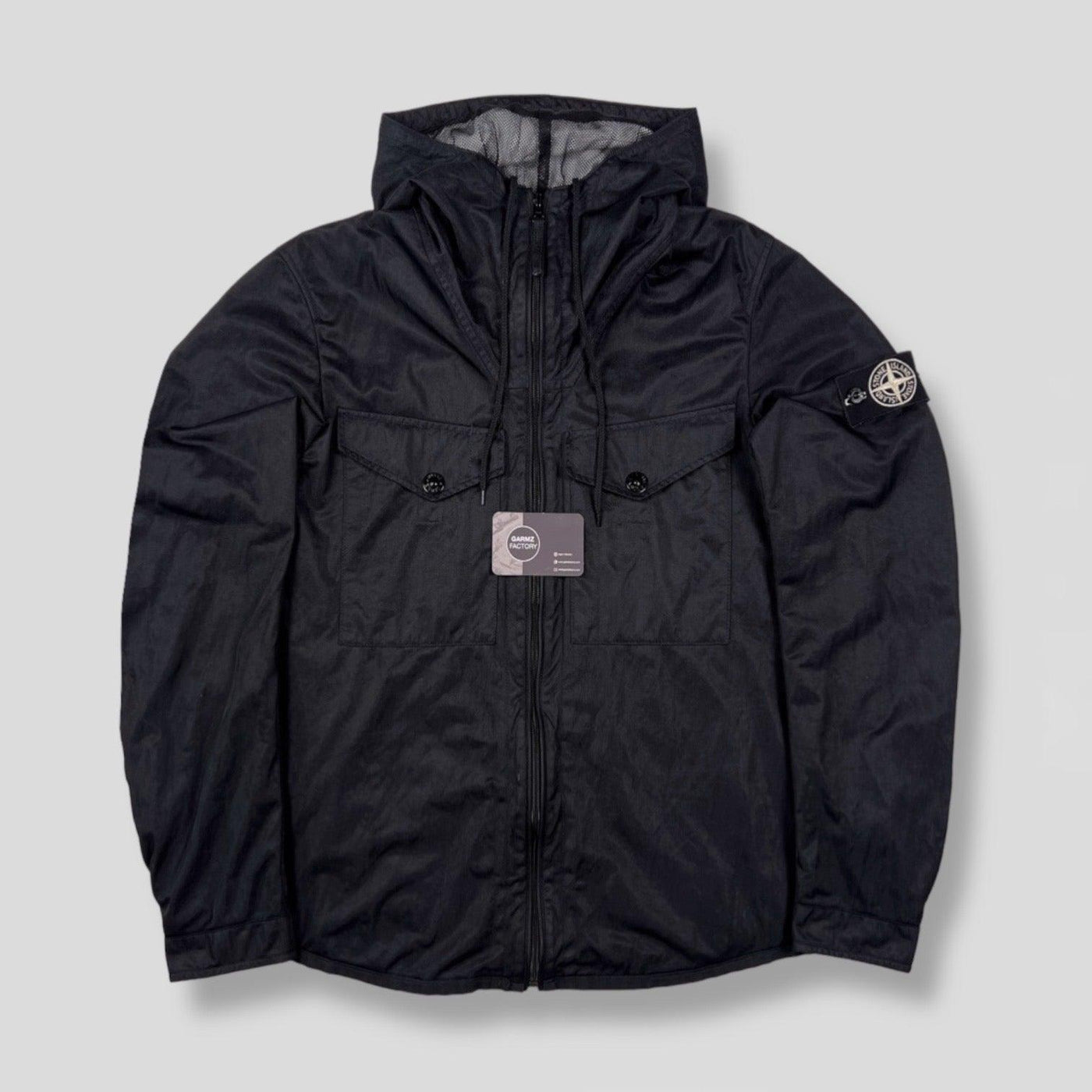Stone Island Special Process Tyvek Hooded Jacket Black – Garmz Factory