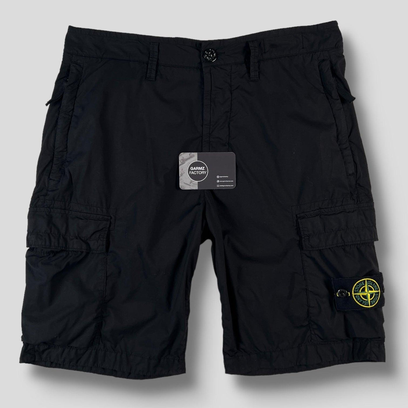 Stone Island Supima Cotton Cargo Shorts Type RE Black – Garmz Factory