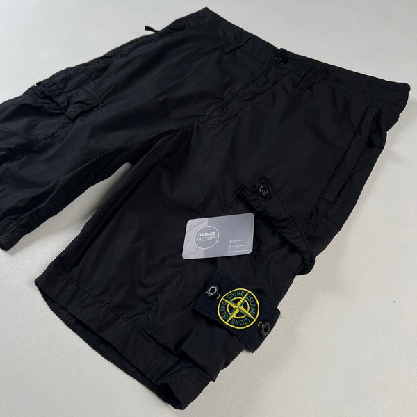 Stone Island - Supima Cotton Cargo Shorts Type RE Black
