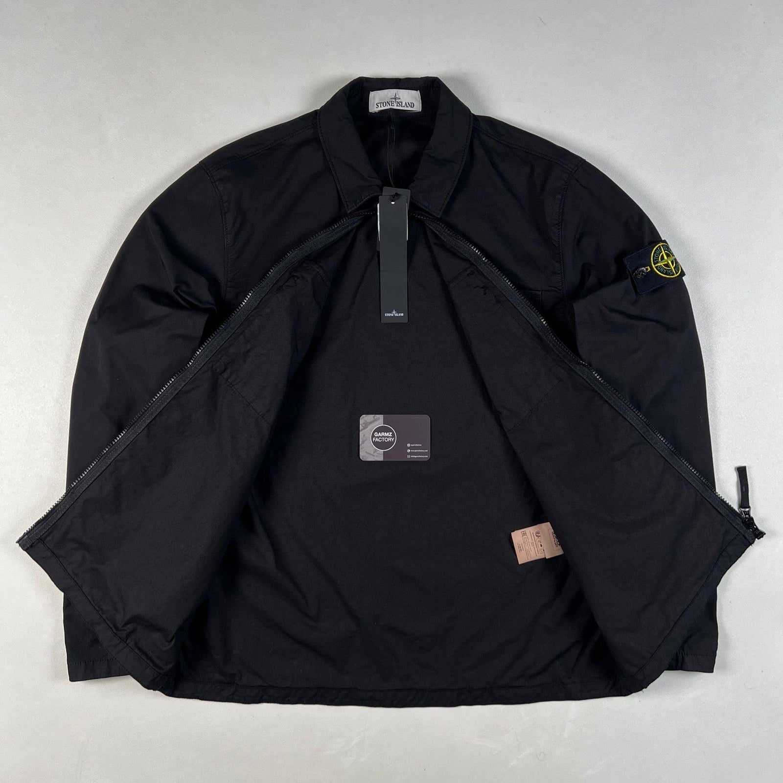 Stone Island Supima Cotton Twill Stretch Overshirt Black – Garmz