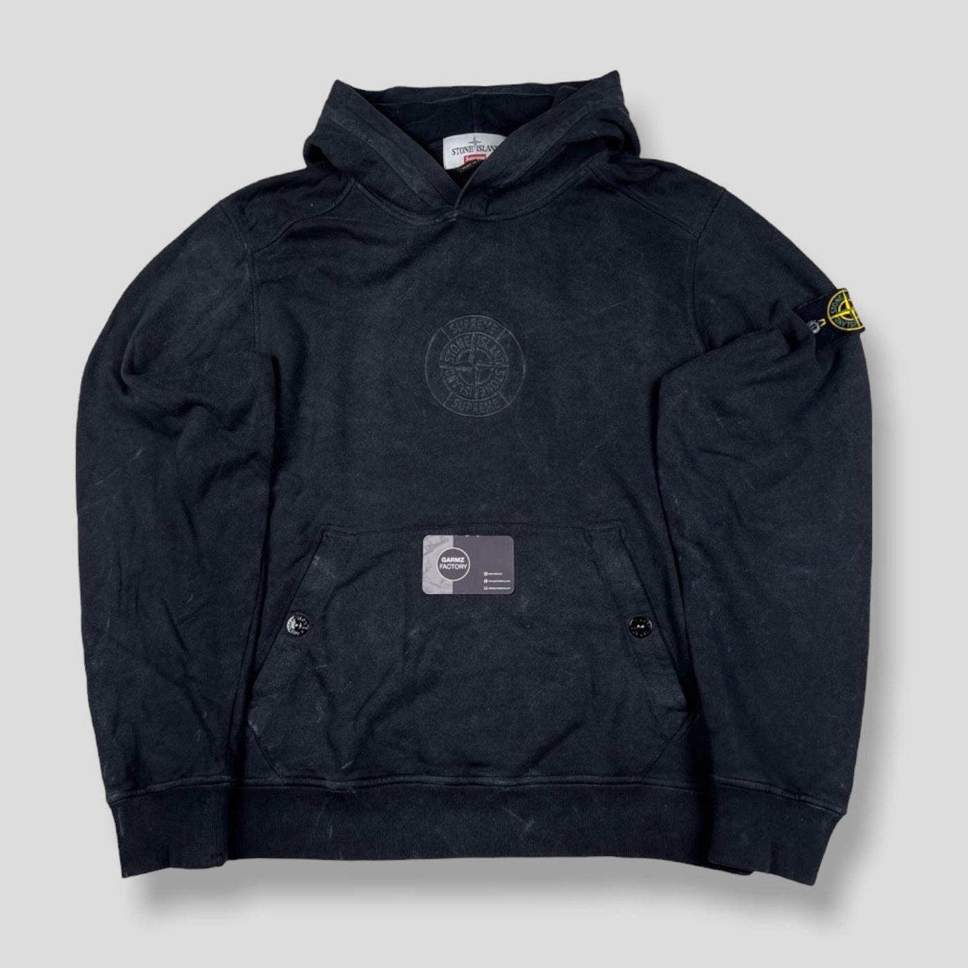 STONE  ブラックパーカー M Brixton Embroidered Heavyweight Oversized Full Zip Hoodie - Black