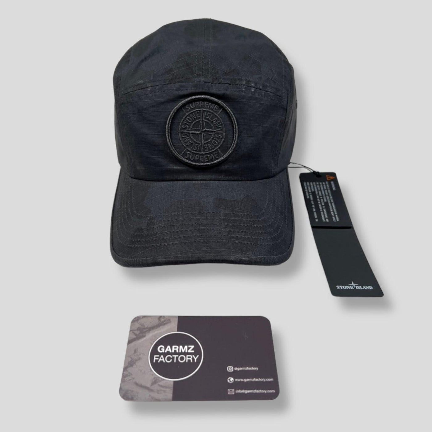 Stone Island Supreme Ice Camo Cap Black – Garmz Factory