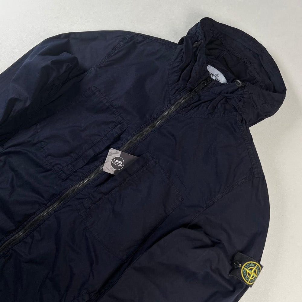 Stone Island Tela Smerigliata Hooded Shirt Jacket Navy – Garmz Factory