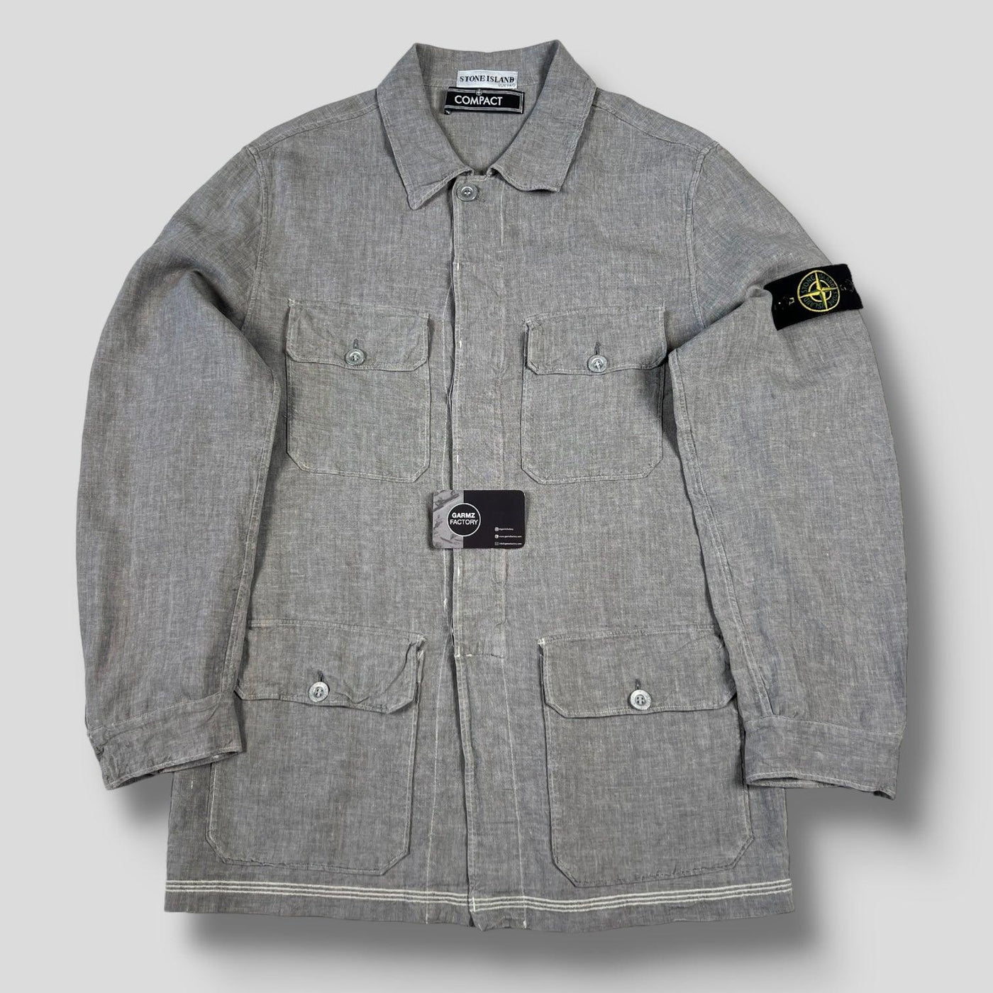 Stone Island Vintage Compact Button Overshirt Grey – Garmz Factory